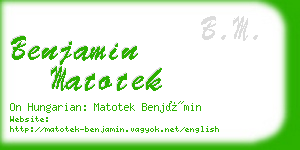 benjamin matotek business card